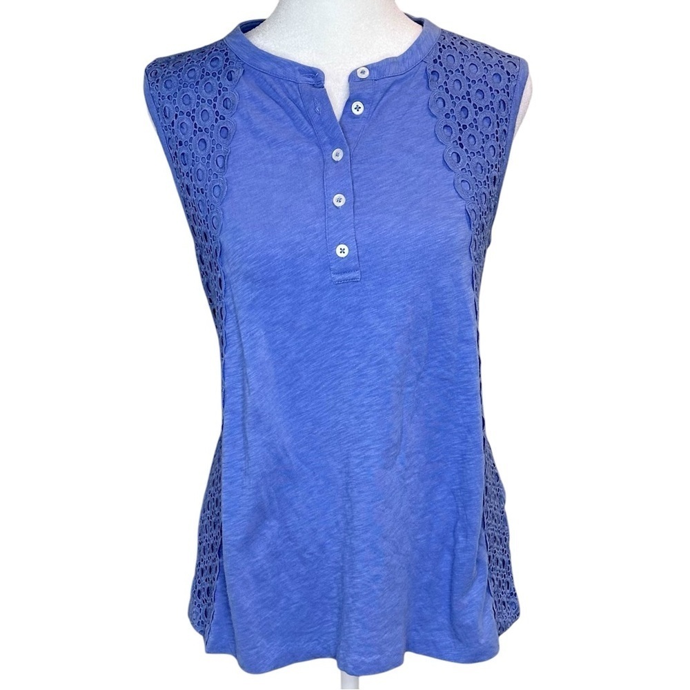 J Crew Factory Sleeveless Lace Detail Top Size S - Picture 1 of 10